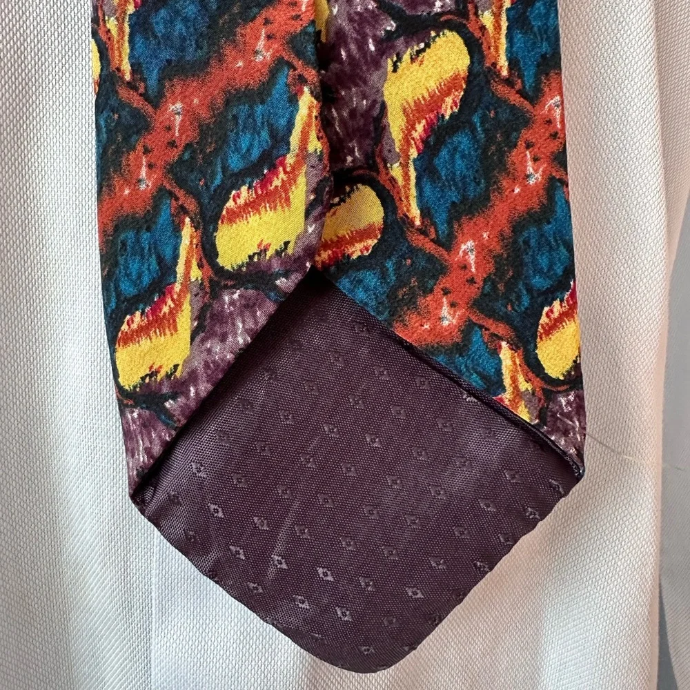 J. GARCIA ~ Multi-Colored Abstract Patterned Neck Tie circa 1980s